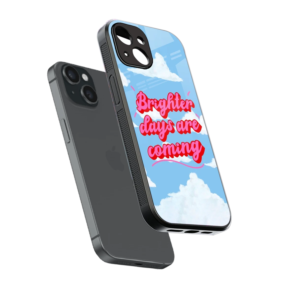 Brighter Days Are Coming sleek iphone 13 mini cover with tempered glass back and TPU edges