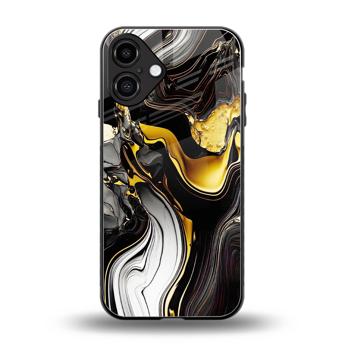 Bronze Glow back phone cover | glass case for iphone 16 plus