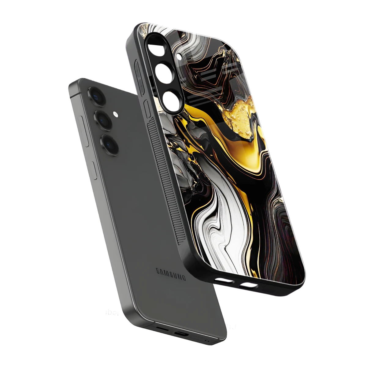 Bronze Glow sleek samsung galaxy s24 cover with tempered glass back and TPU edges