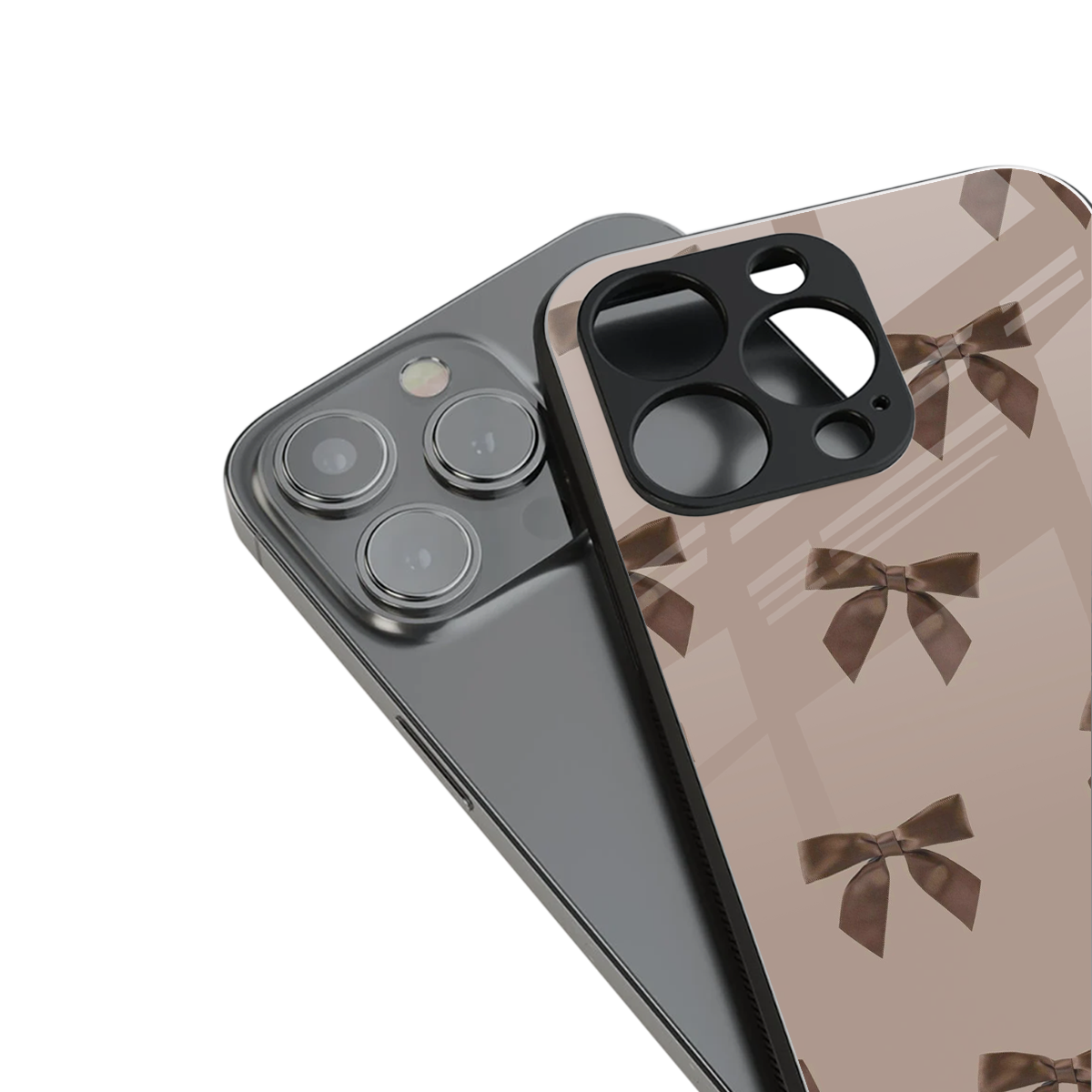 Brown Bow Phone Case for Iphone 16 | Glass Case