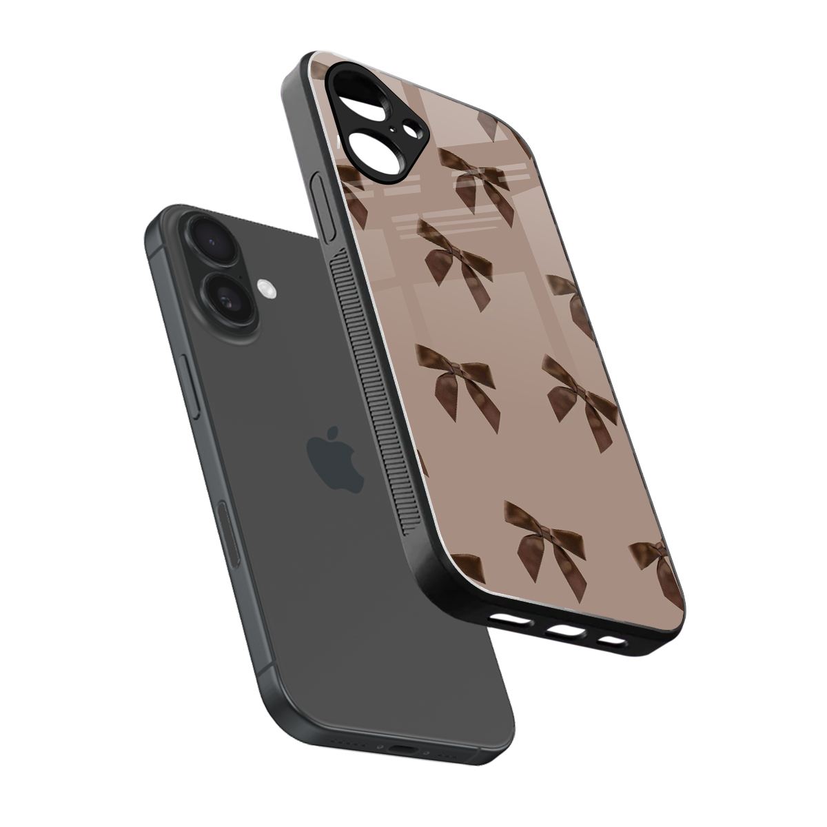 Brown Bow Phone Case for Iphone 16 | Glass Case