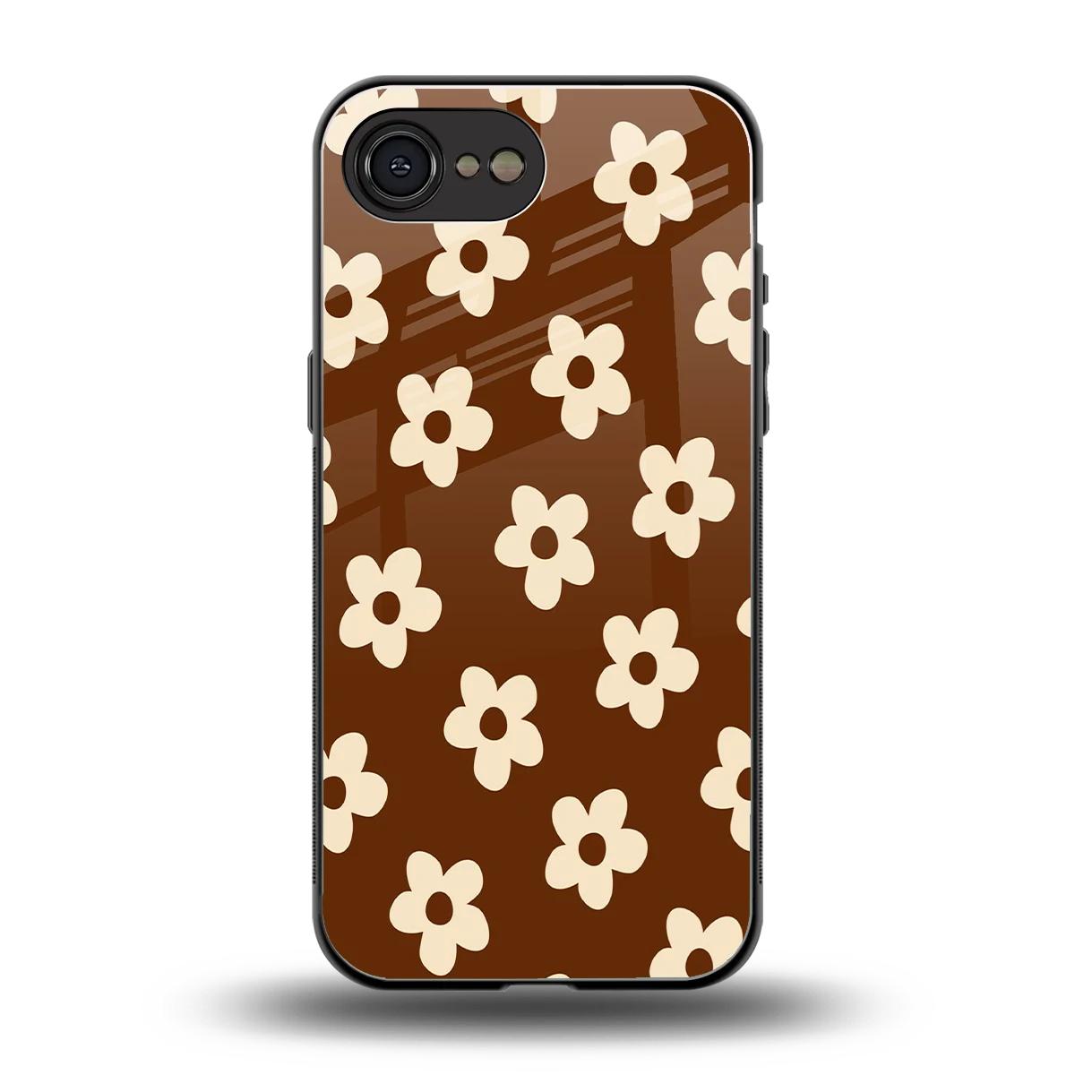 Brown Flowers back phone cover | glass case for iphone 16e