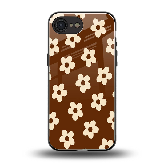 Brown Flowers back phone cover | glass case for iphone 16e