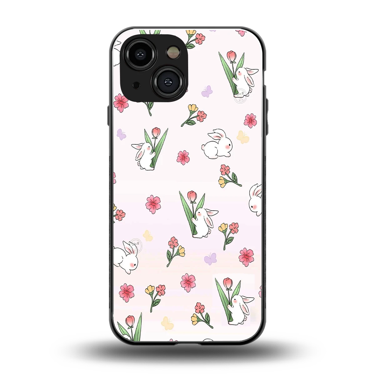 Bunny Bliss back phone cover | glass case for iphone 13 mini