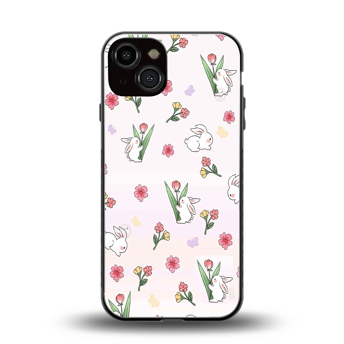 Bunny Bliss back phone cover | glass case for iphone 13