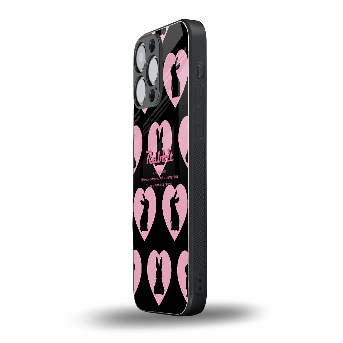 Bunny Love iphone 15 pro max mobile cover | shockproof glass phone case