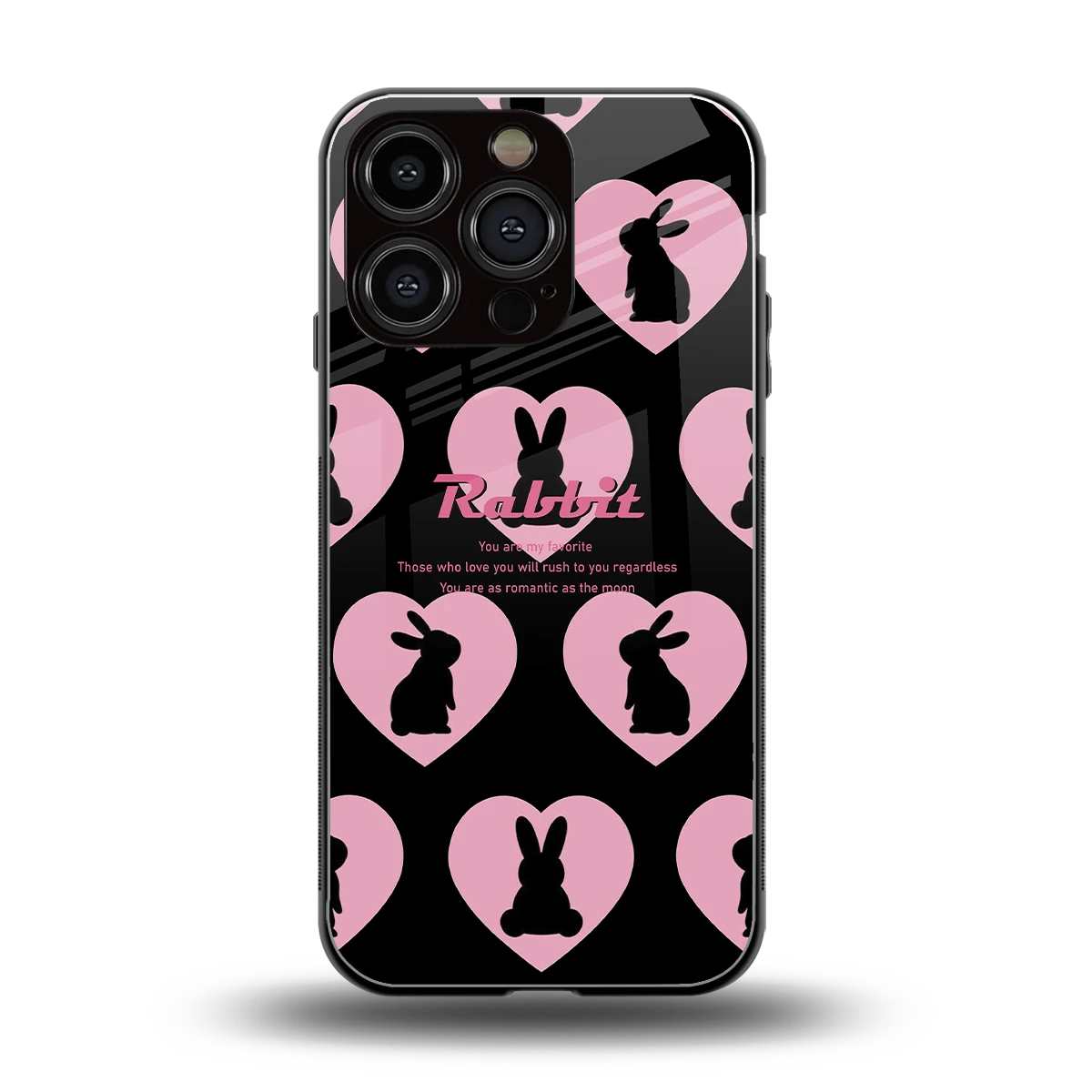 Bunny Love back phone cover | glass case for iphone 16 pro
