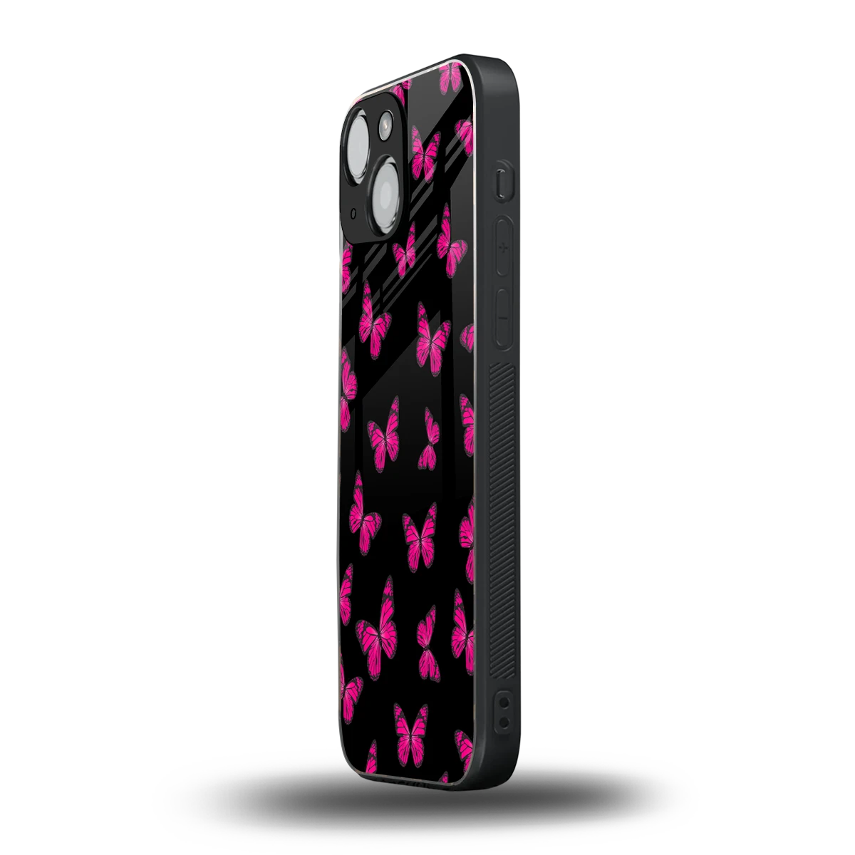 Butterfly Burst Black iphone 13 mini mobile cover | shockproof glass phone case