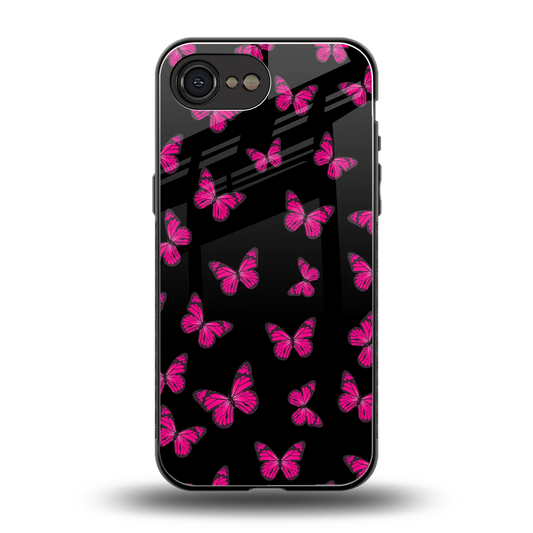 Butterfly Burst Black back phone cover | glass case for iphone 16e