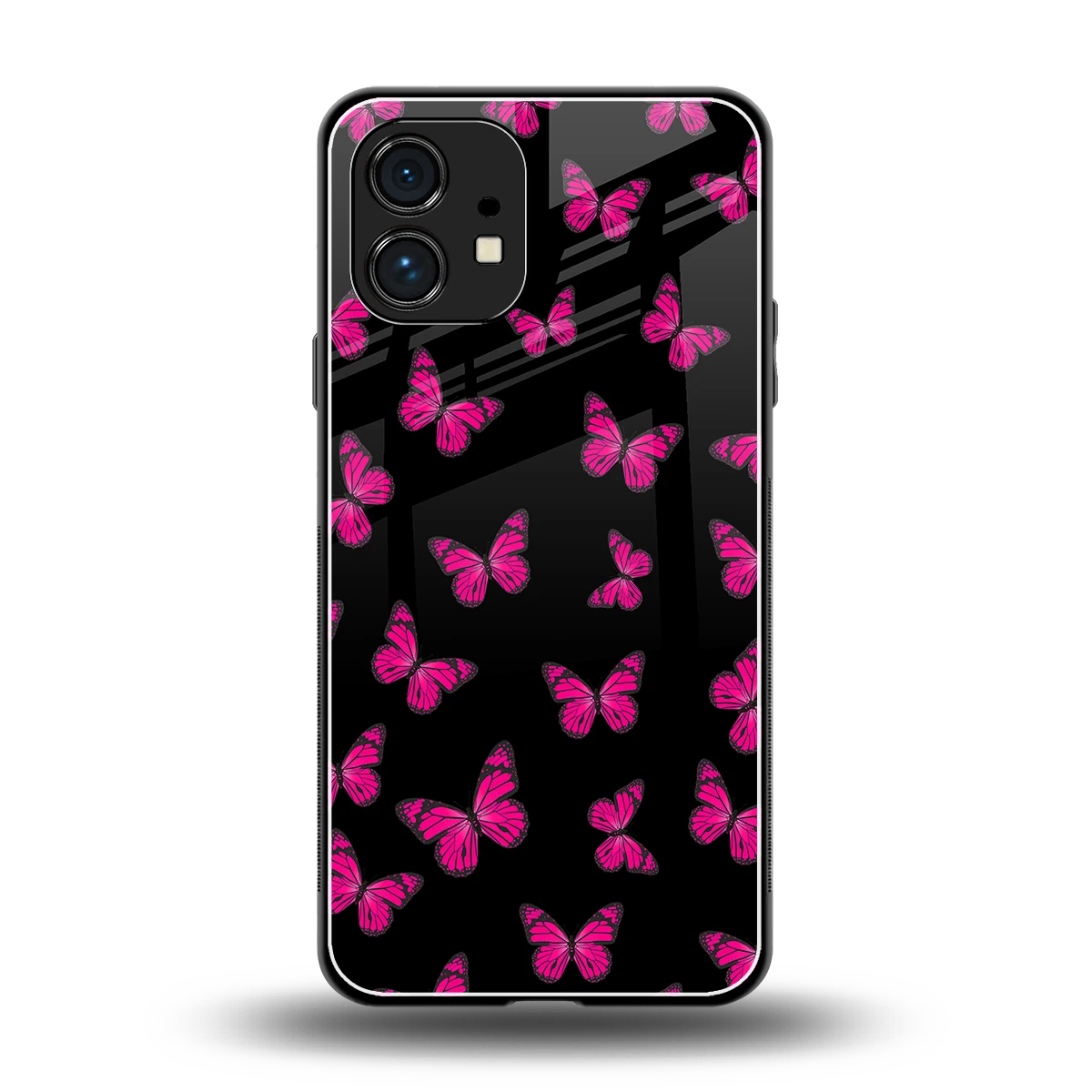 Butterfly Burst Black back phone cover | glass case for nothing phone 1