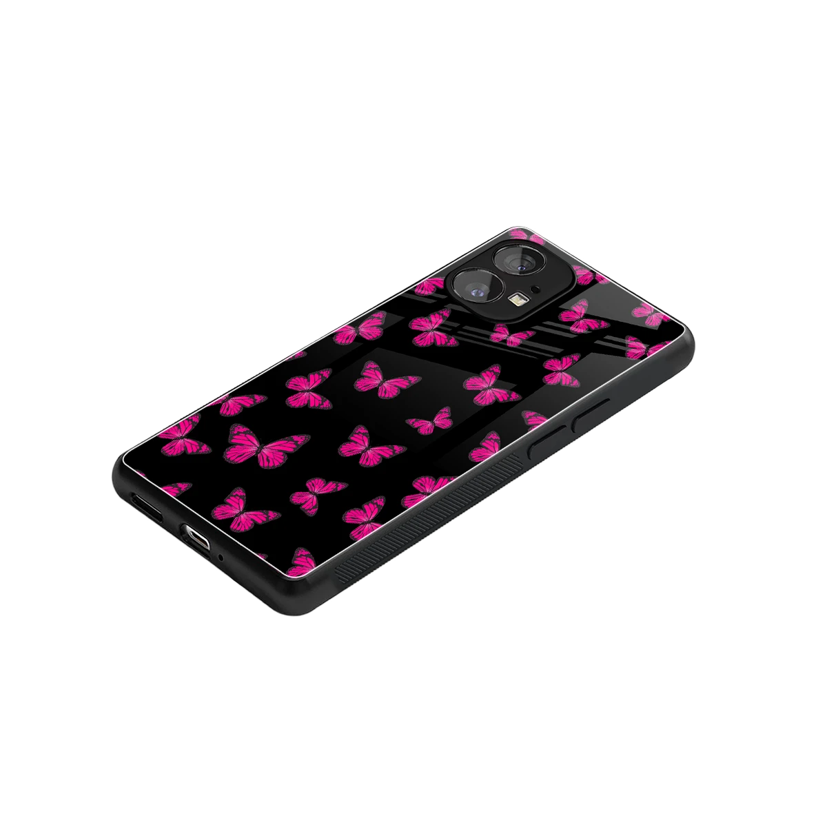 Butterfly Burst Black stylish phone case for nothing phone 1 | glossy glass and slim fit