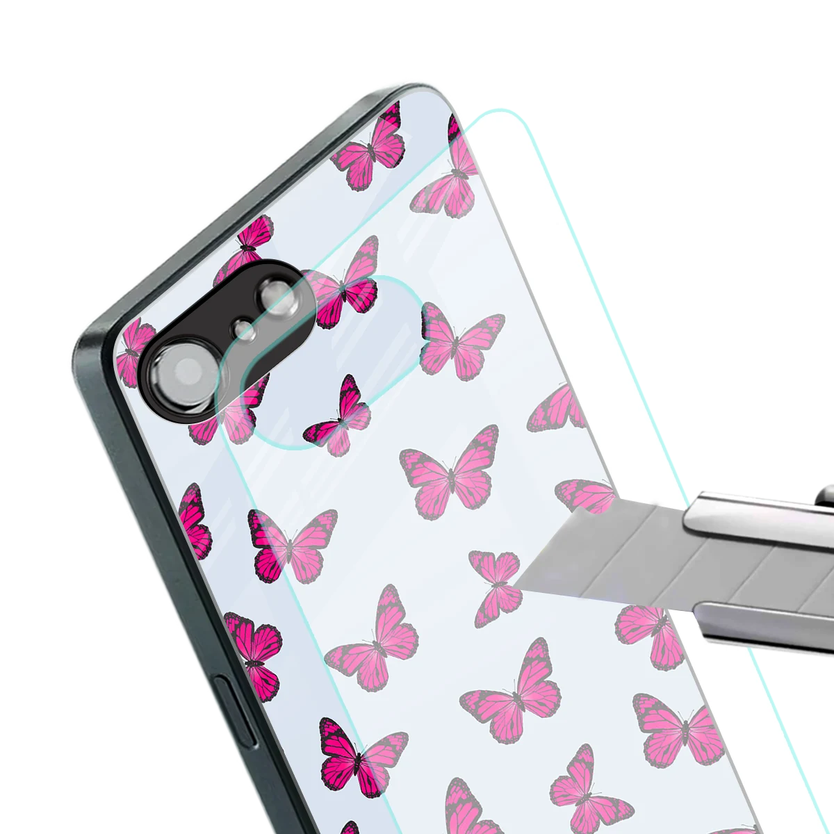 Butterfly Burst Lite stylish phone case for iphone 16e | glossy glass and slim fit
