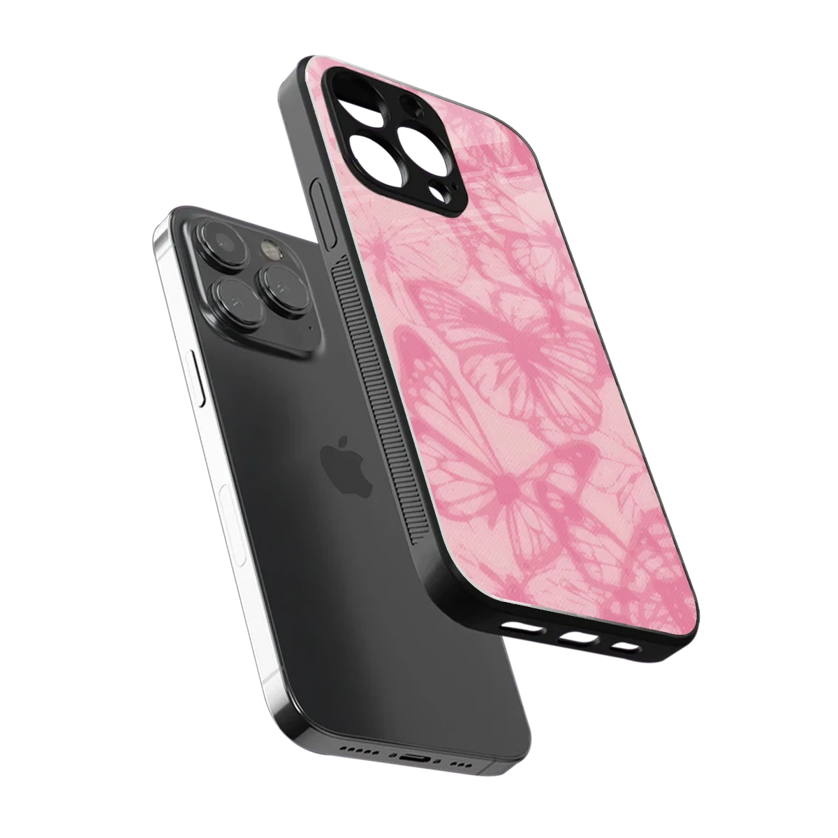Butterfly Spectrum sleek iphone 13 pro cover with tempered glass back and TPU edges