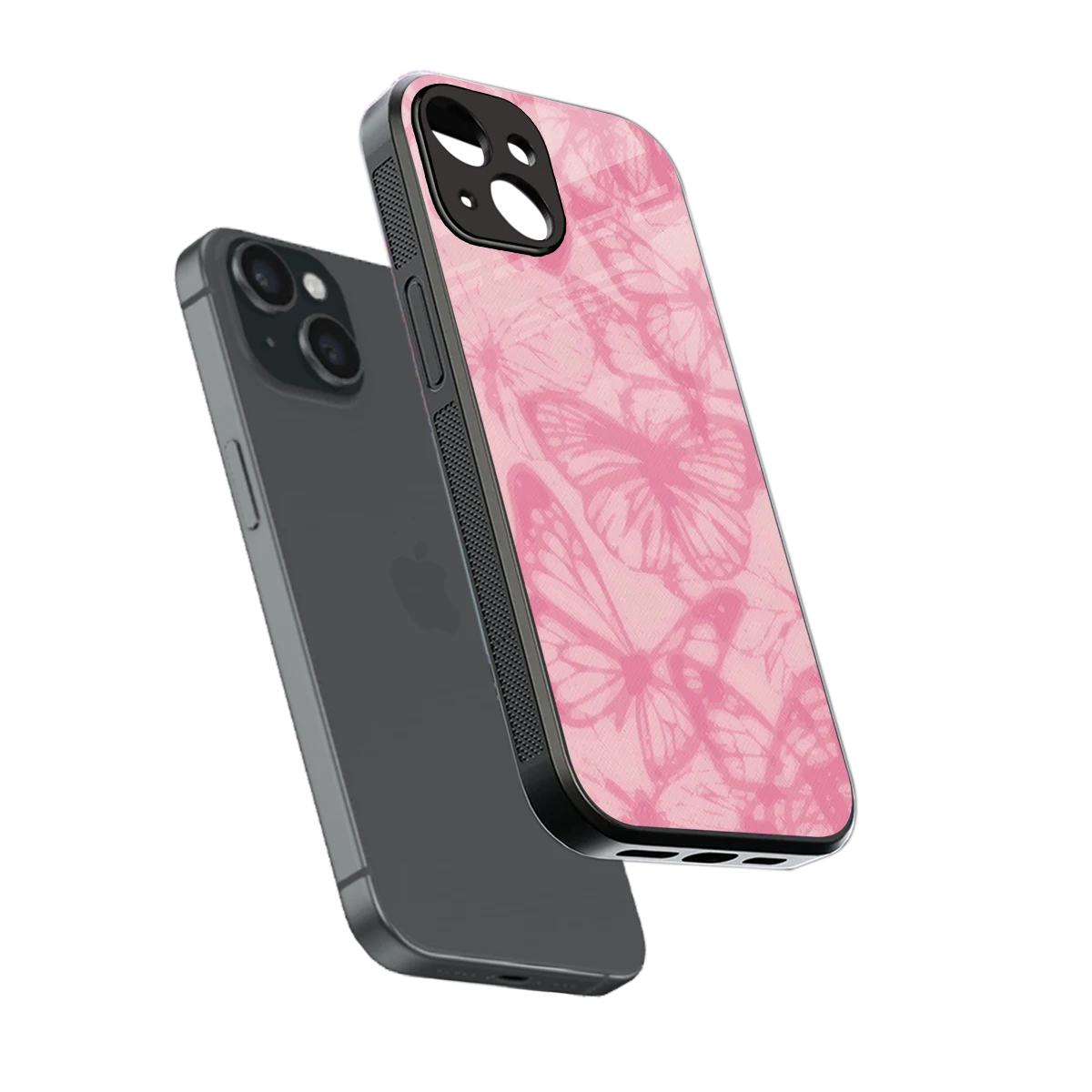 Butterfly Spectrum sleek iphone 13 cover with tempered glass back and TPU edges