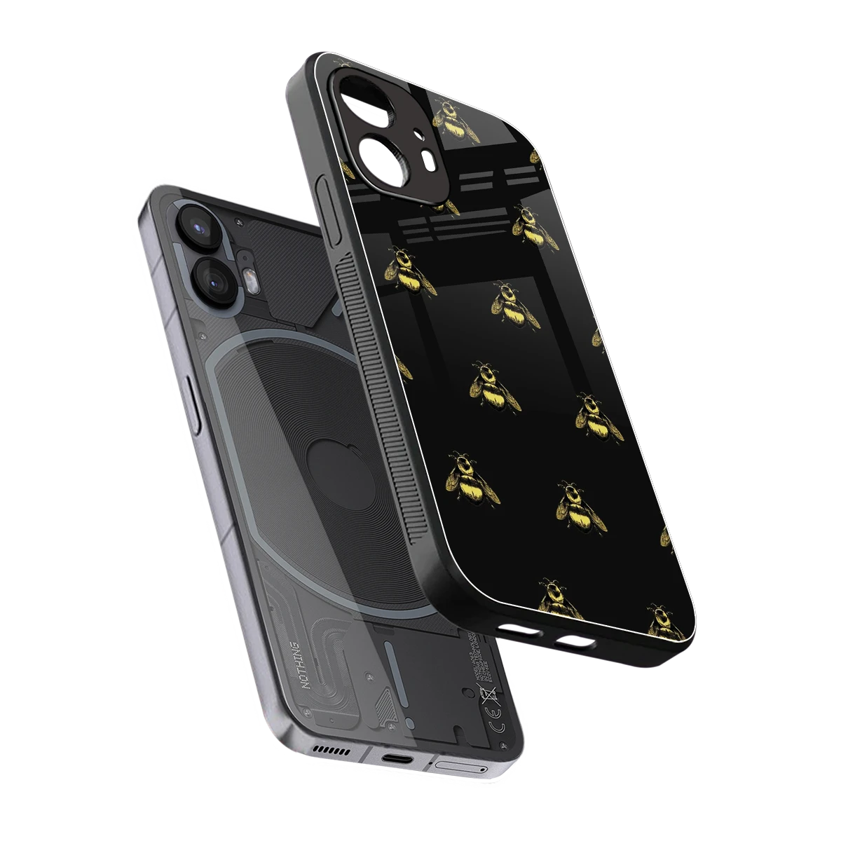 Buzz Bliss sleek nothing phone 2 cover with tempered glass back and TPU edges