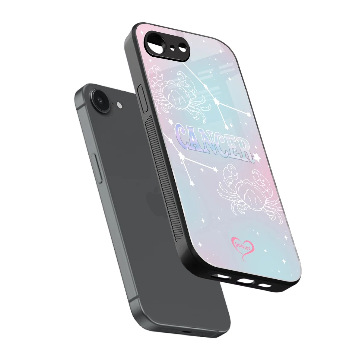 Cancer Aura sleek iphone 16e cover with tempered glass back and TPU edges