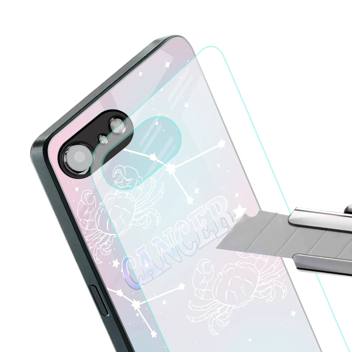 Cancer Aura stylish phone case for iphone 16e | glossy glass and slim fit