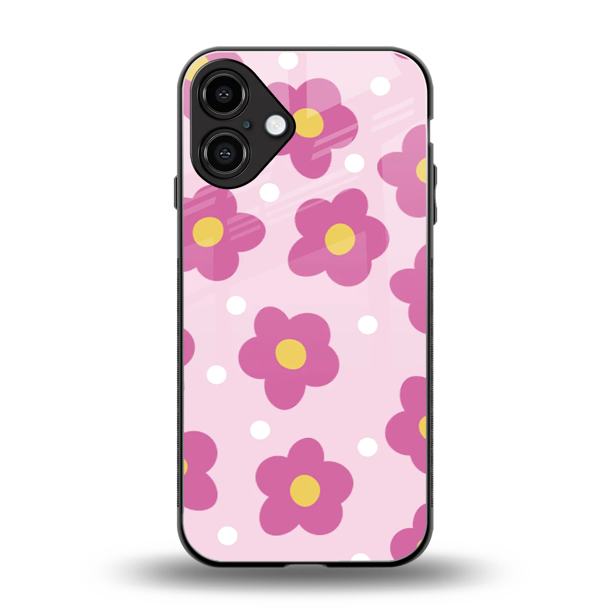 Candy Flower back phone cover | glass case for iphone 16 plus