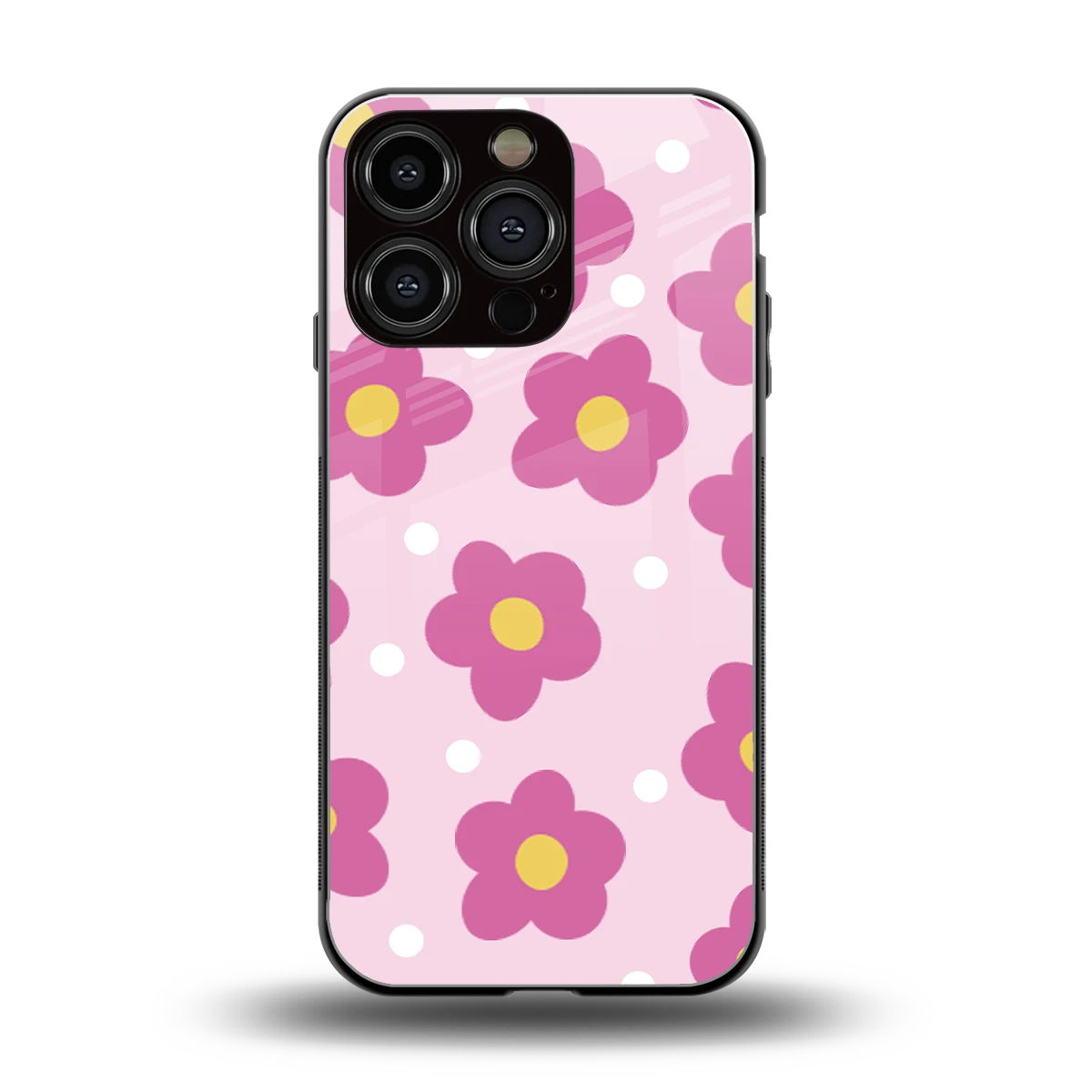 Candy Flower back phone cover | glass case for iphone 16 pro