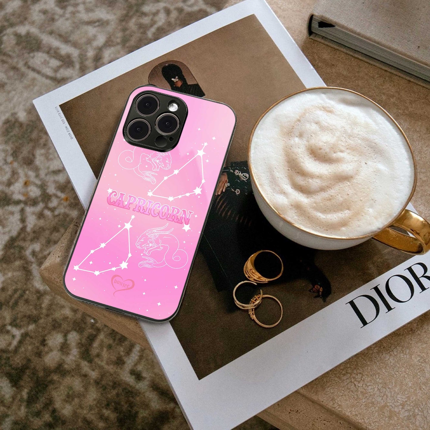 Capricorn Aura Phone Case for Iphone 16 | Glass Case