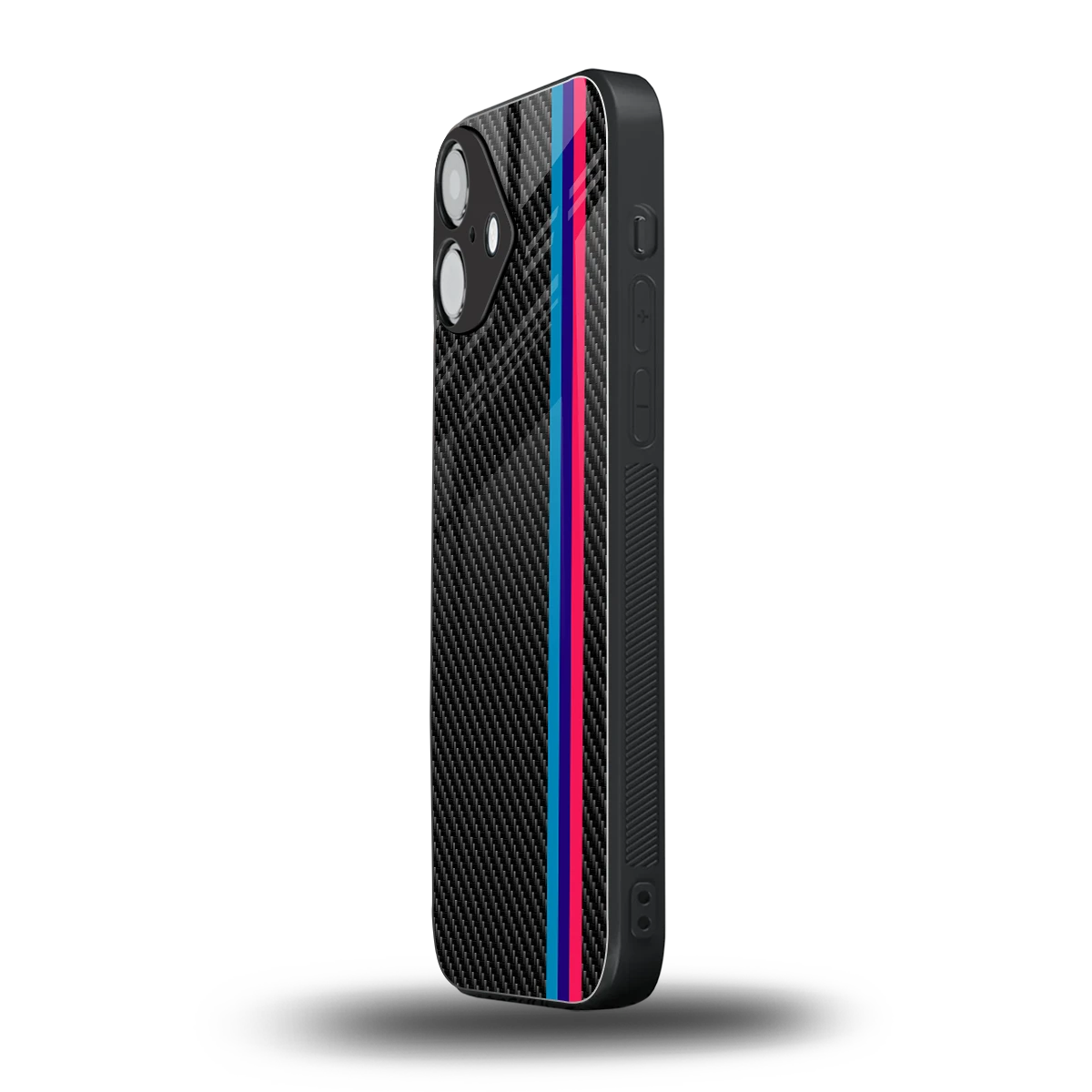 Carbon Fiber iphone 16 plus mobile cover | shockproof glass phone case