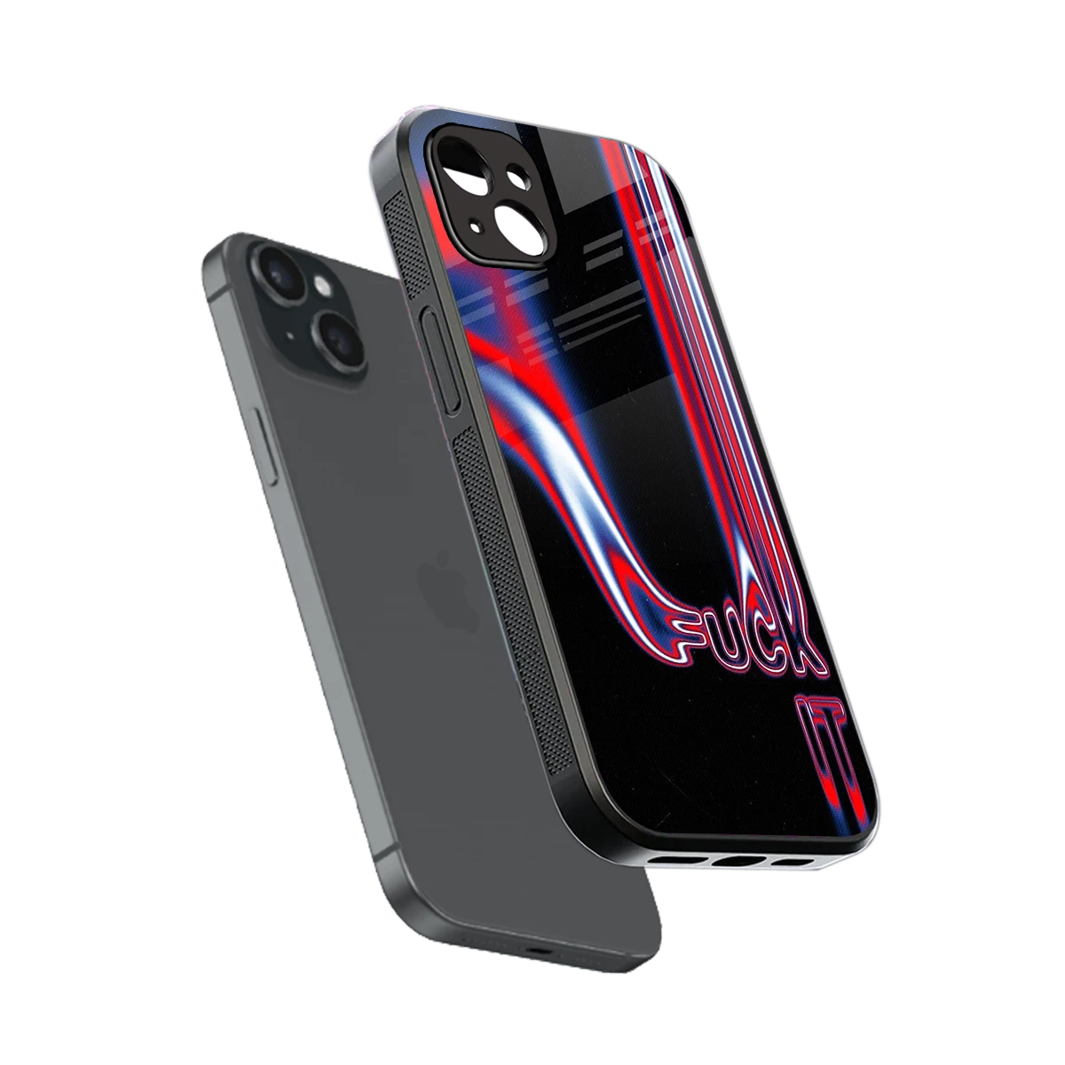 Carefree Glow sleek iphone 14 plus cover with tempered glass back and TPU edges