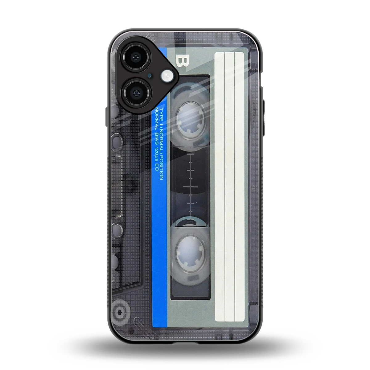 Cassette Retro back phone cover | glass case for iphone 16 plus