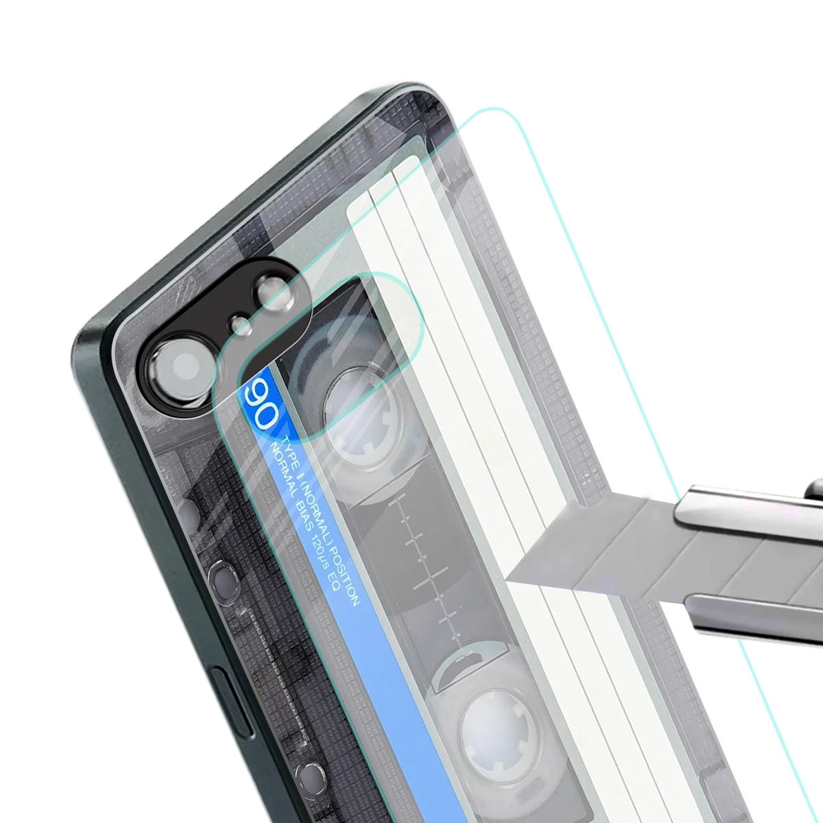 Cassette Retro stylish phone case for iphone 16e | glossy glass and slim fit