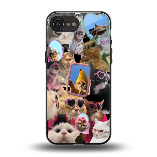 Catastic Montage back phone cover | glass case for iphone 16e