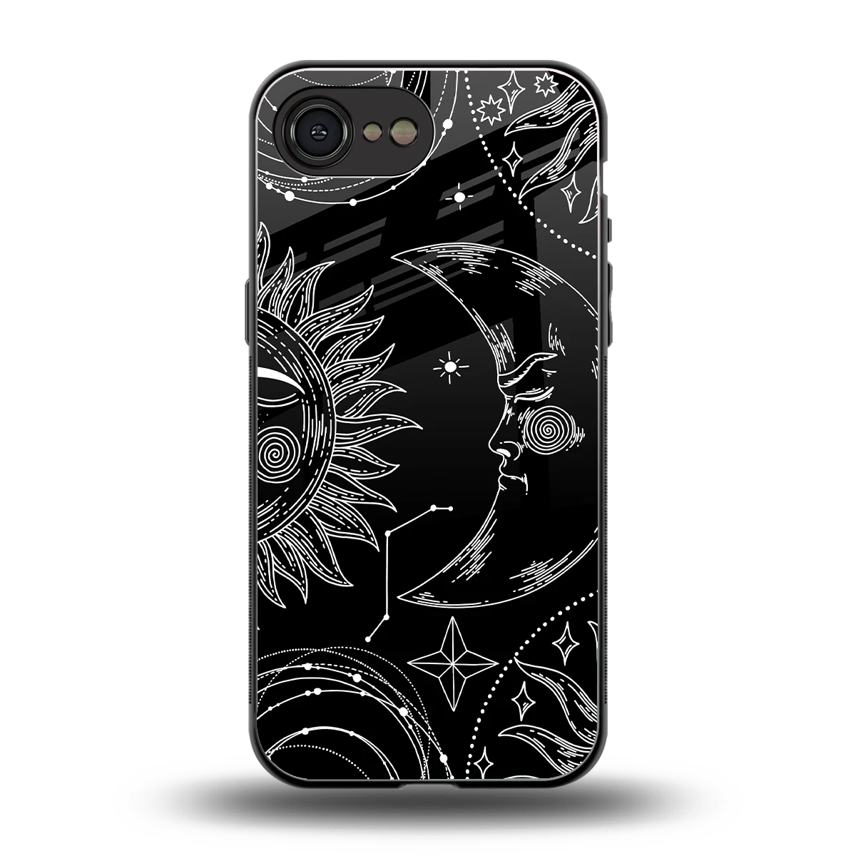 Celestial Duo back phone cover | glass case for iphone 16e