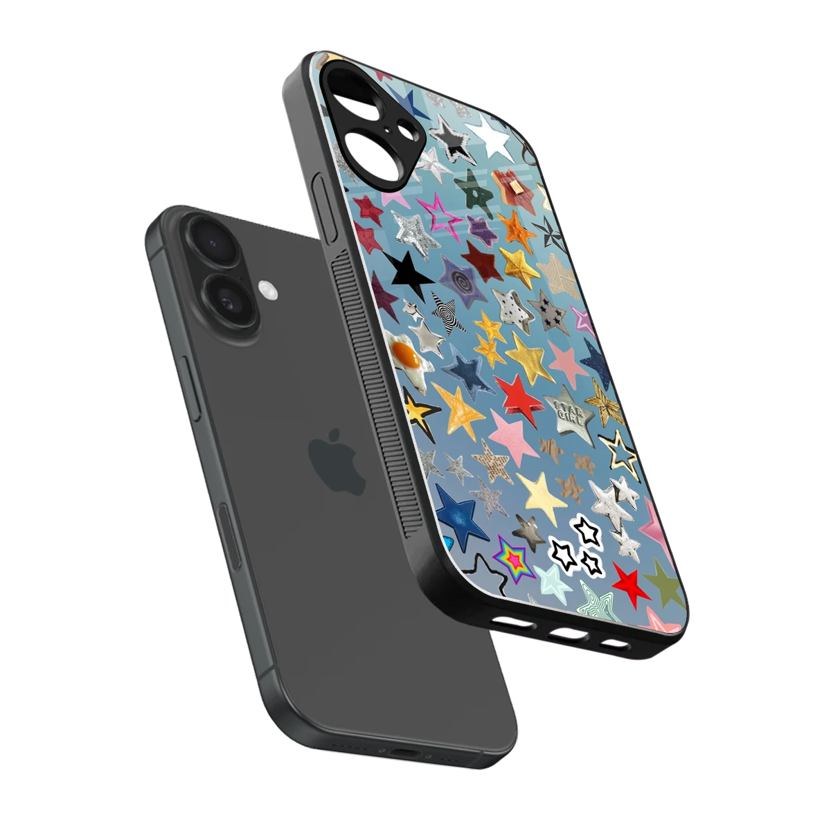 Celestial Glow sleek iphone 16 plus cover with tempered glass back and TPU edges