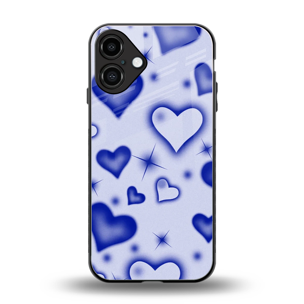 Celestial Hearts back phone cover | glass case for iphone 16 plus