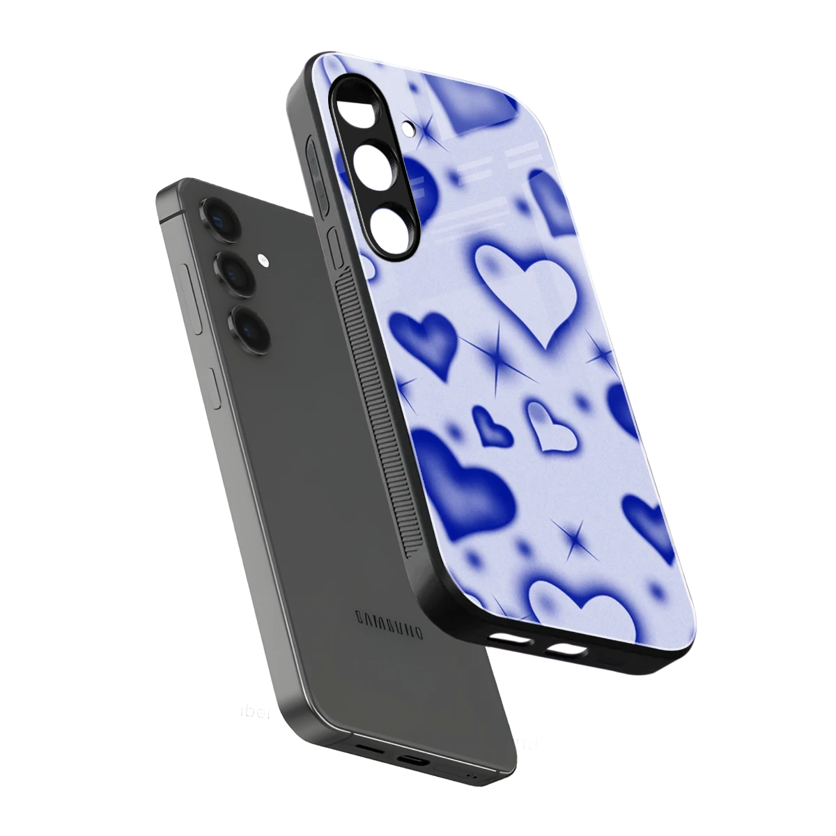 Celestial Hearts sleek samsung galaxy s24 cover with tempered glass back and TPU edges