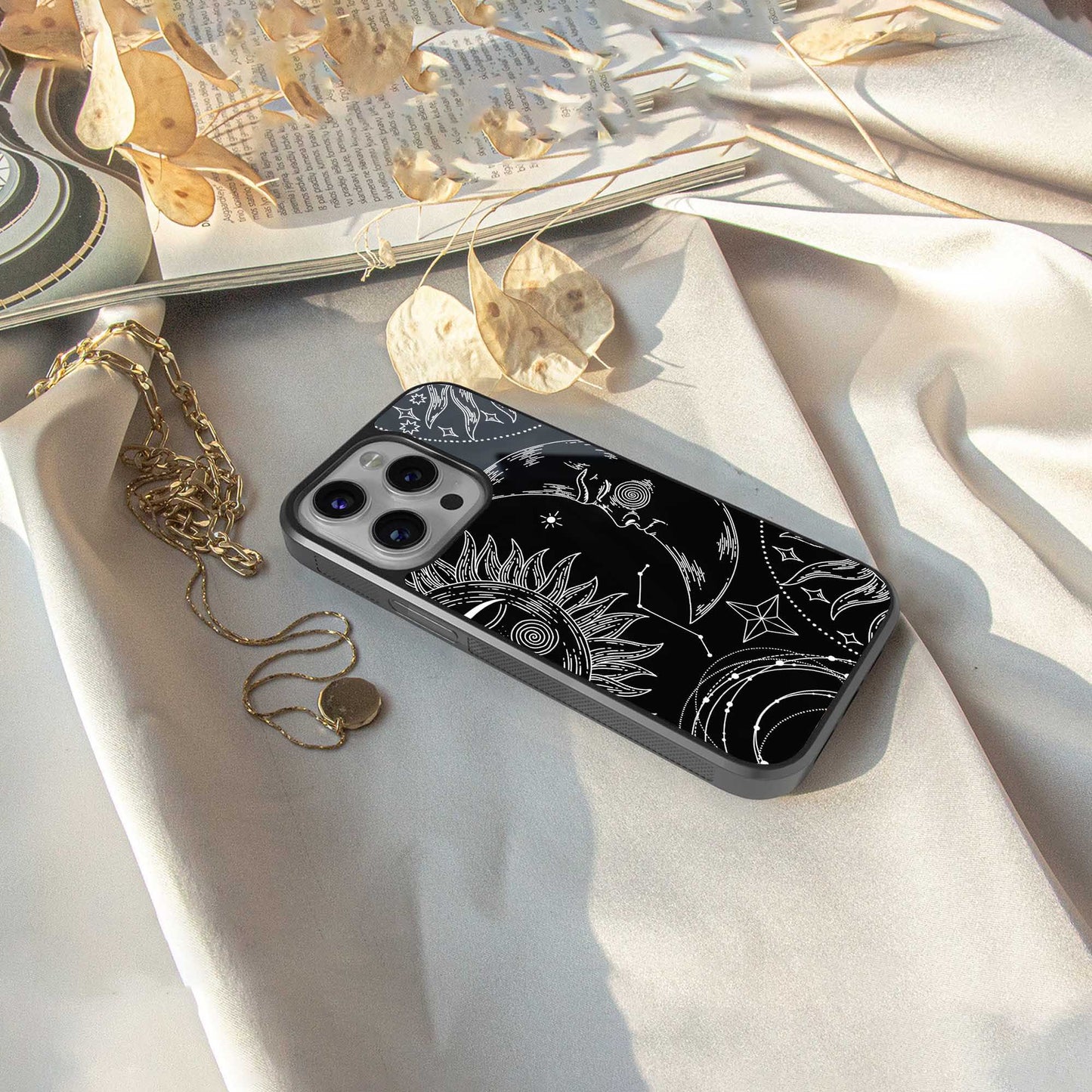 Celestial Duo Phone Case for Iphone 16 | Glass Case