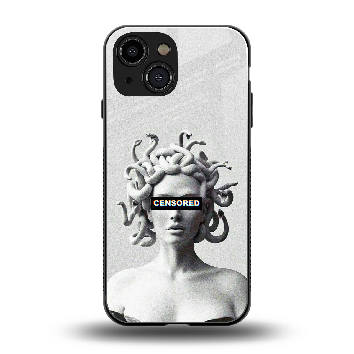 Censored back phone cover | glass case for iphone 13 mini