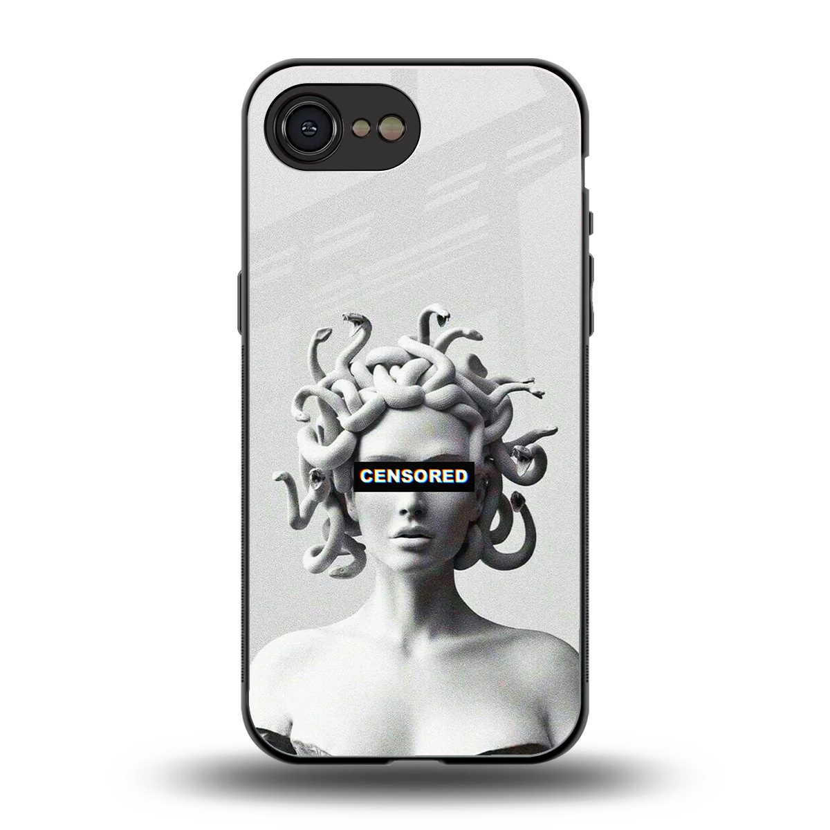 Censored back phone cover | glass case for iphone 16e