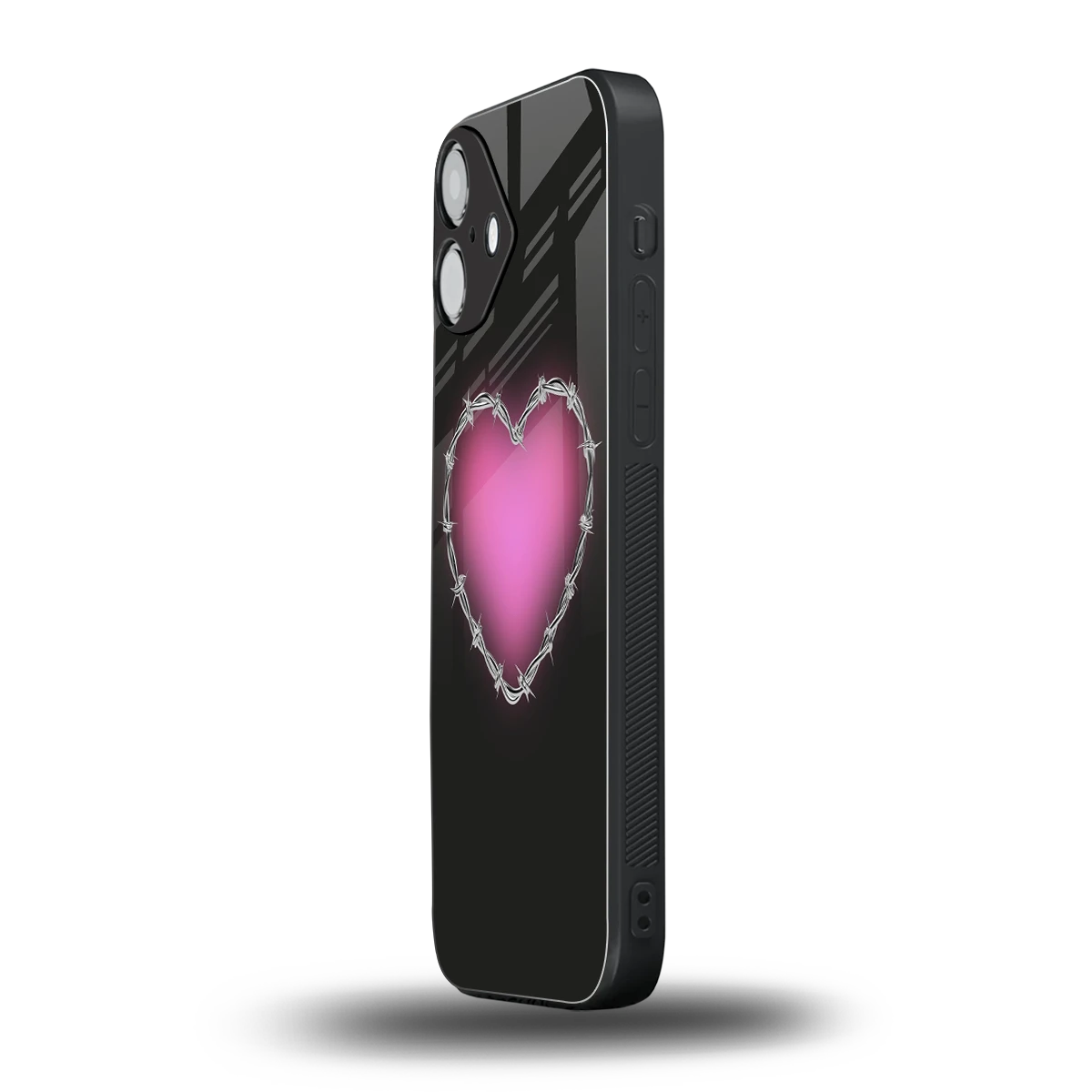 Chained Heart iphone 16 plus mobile cover | shockproof glass phone case