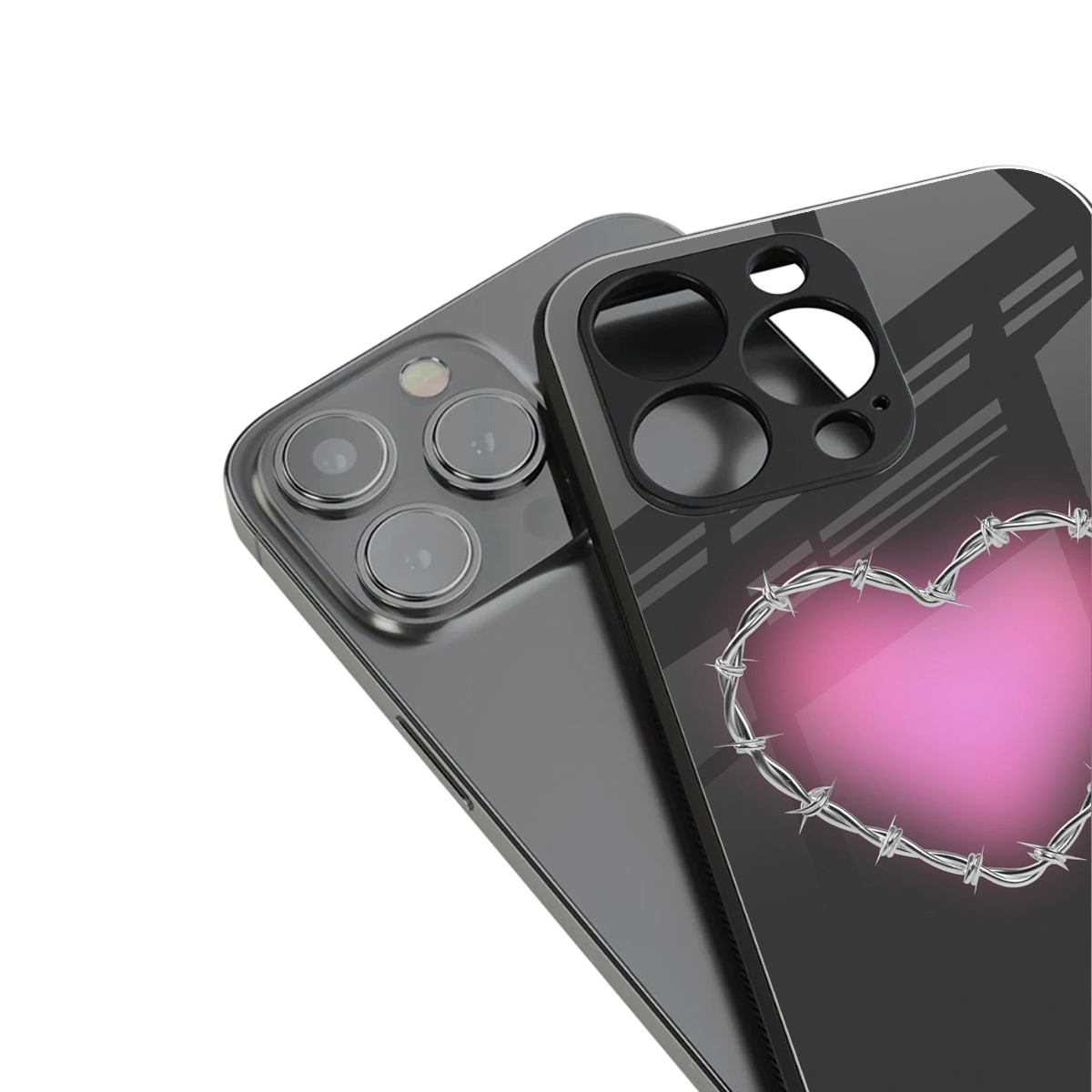 Chained Heart Phone Case for Iphone 16 | Glass Case