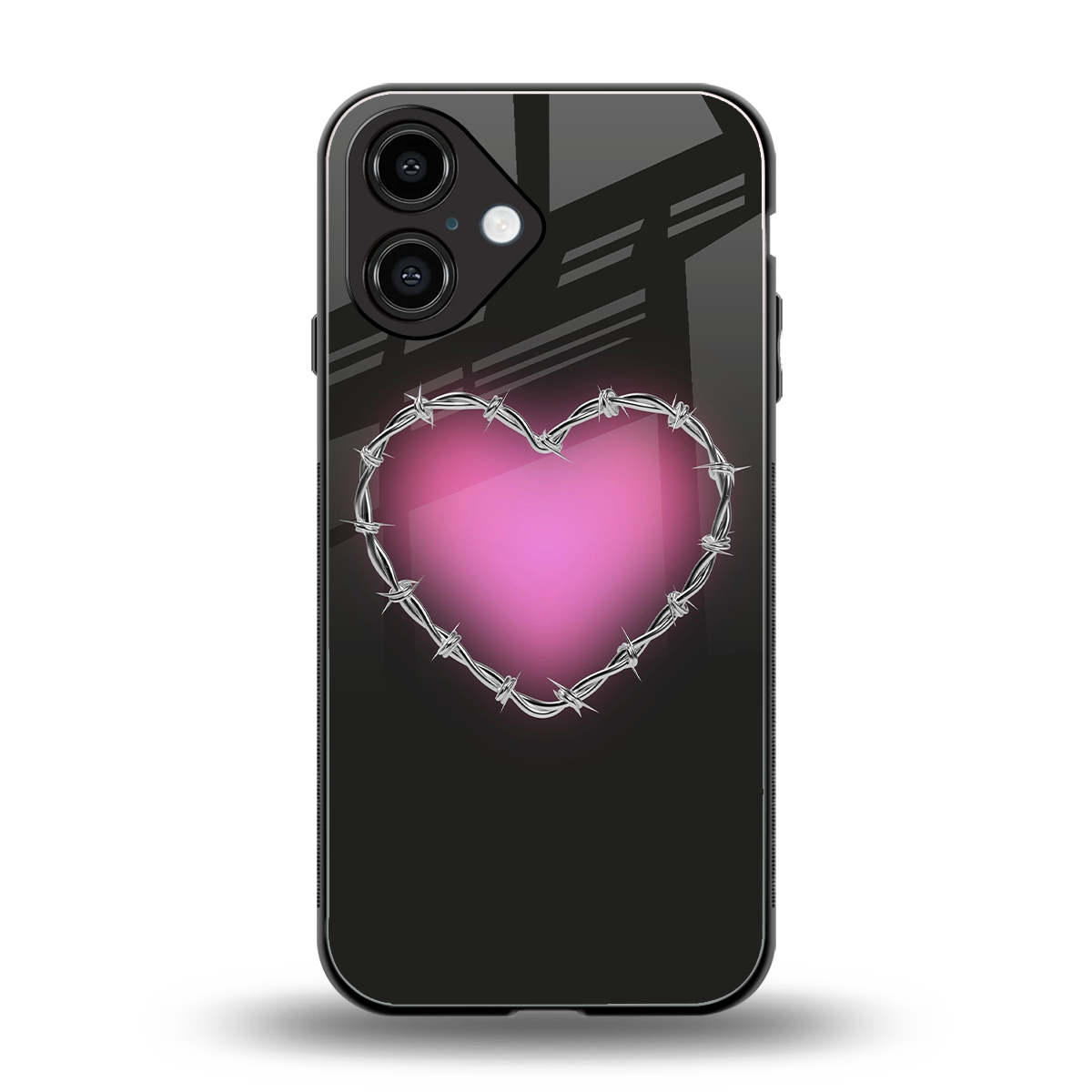 Chained Heart Phone Case for Iphone 16 | Glass Case