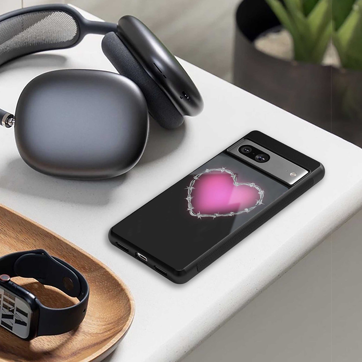 Chained Heart Phone Case for Iphone 16 | Glass Case
