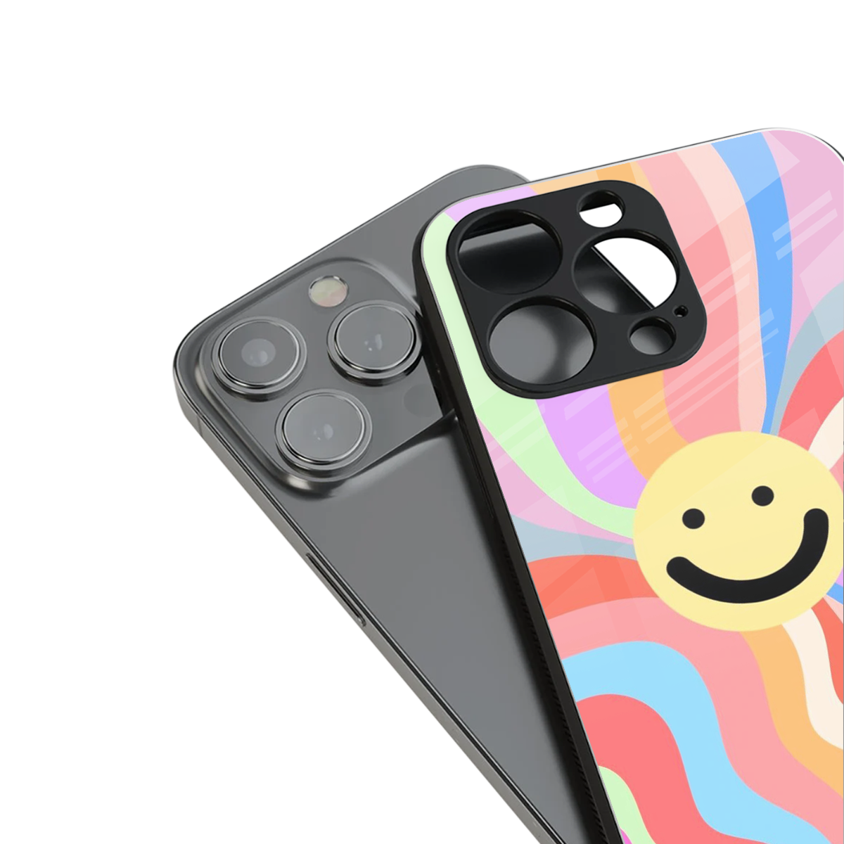 Cheerful Smiley Phone Case for Iphone 16 | Glass Case