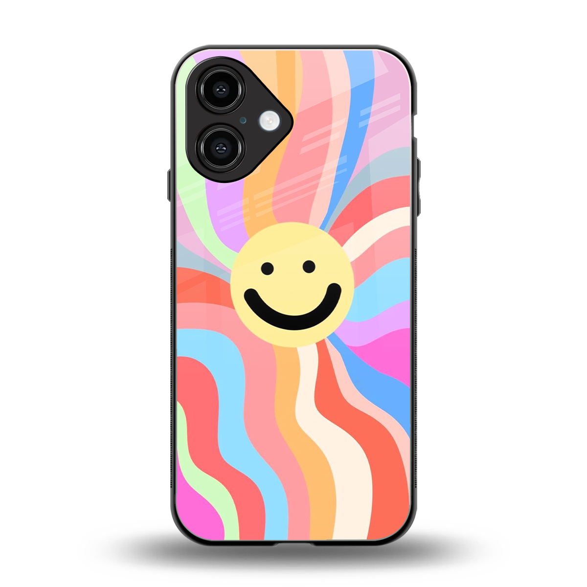 Cheerful Smiley Phone Case for Iphone 16 | Glass Case
