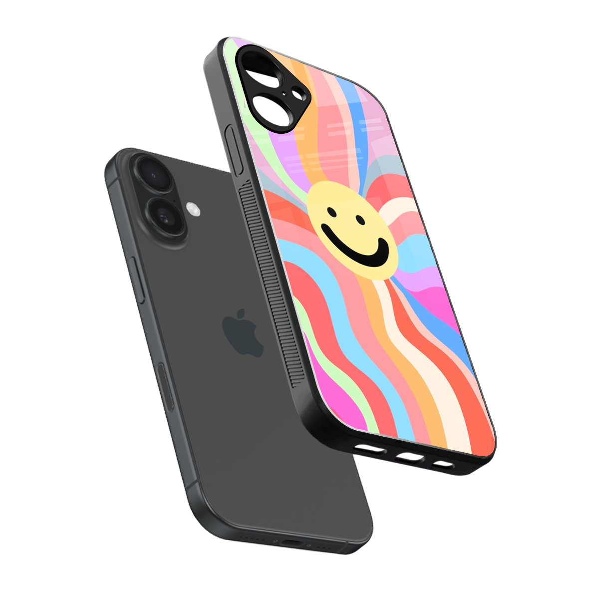 Cheerful Smiley Phone Case for Iphone 16 | Glass Case