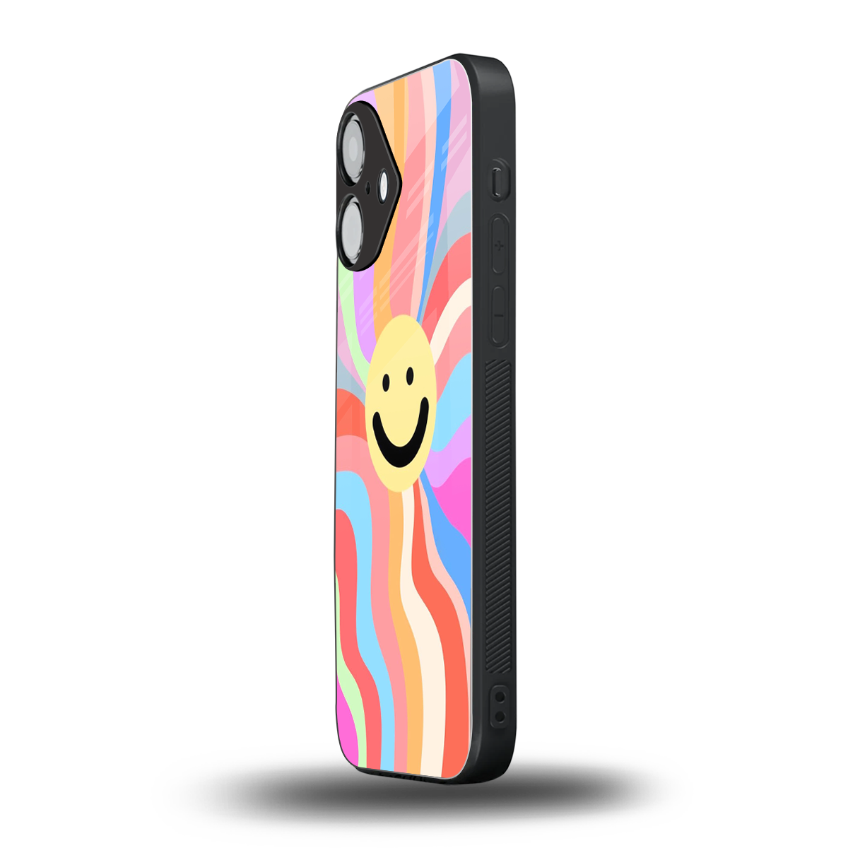 Cheerful Smiley Phone Case for Iphone 16 | Glass Case