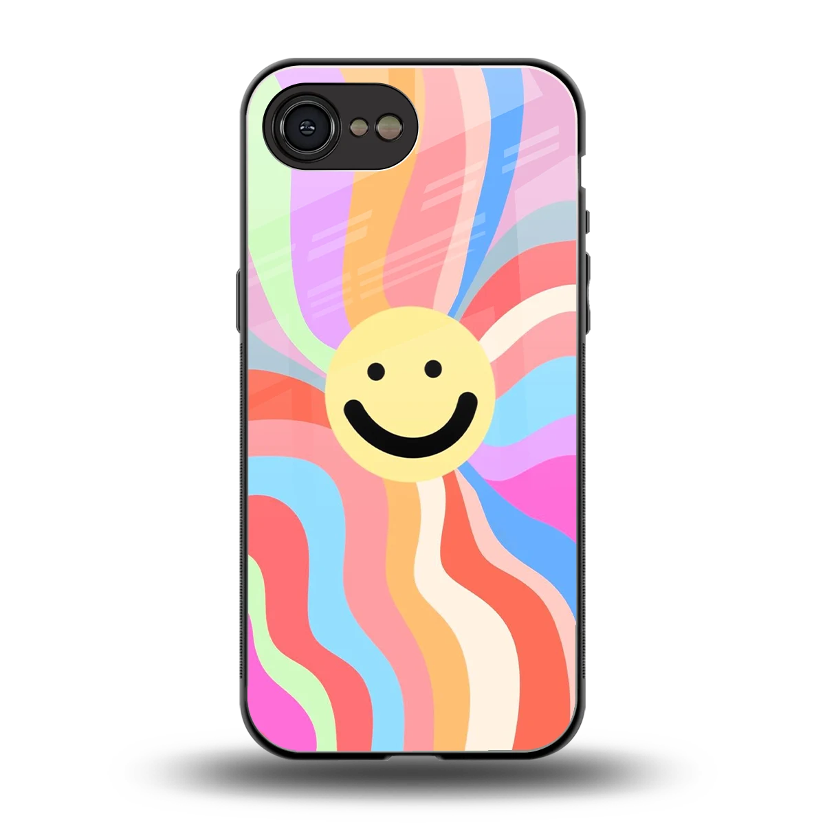 Cheerful Smiley back phone cover | glass case for iphone 16e