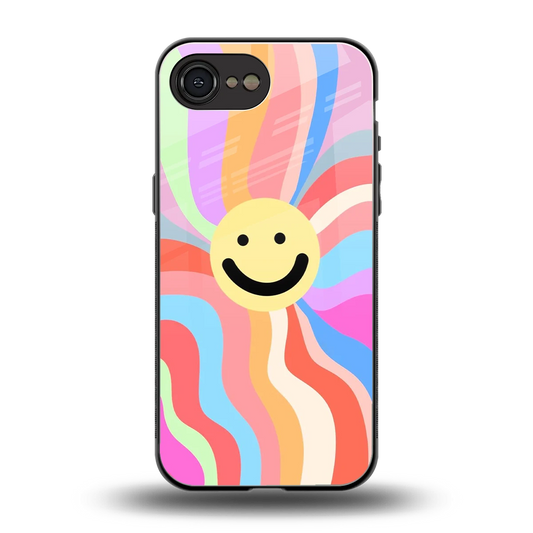 Cheerful Smiley back phone cover | glass case for iphone 16e