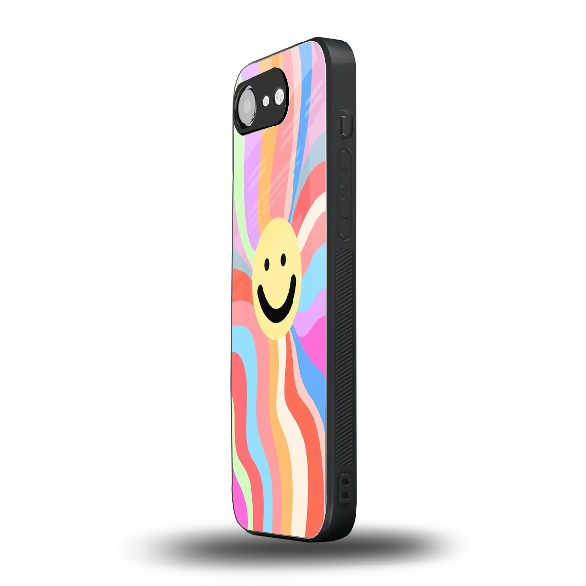 Cheerful Smiley iphone 16e mobile cover | shockproof glass phone case