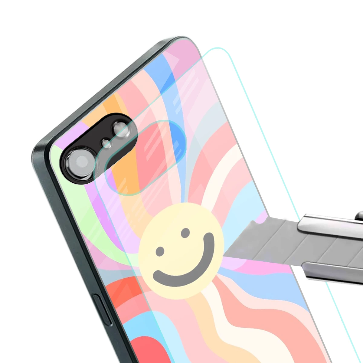 Cheerful Smiley stylish phone case for iphone 16e | glossy glass and slim fit