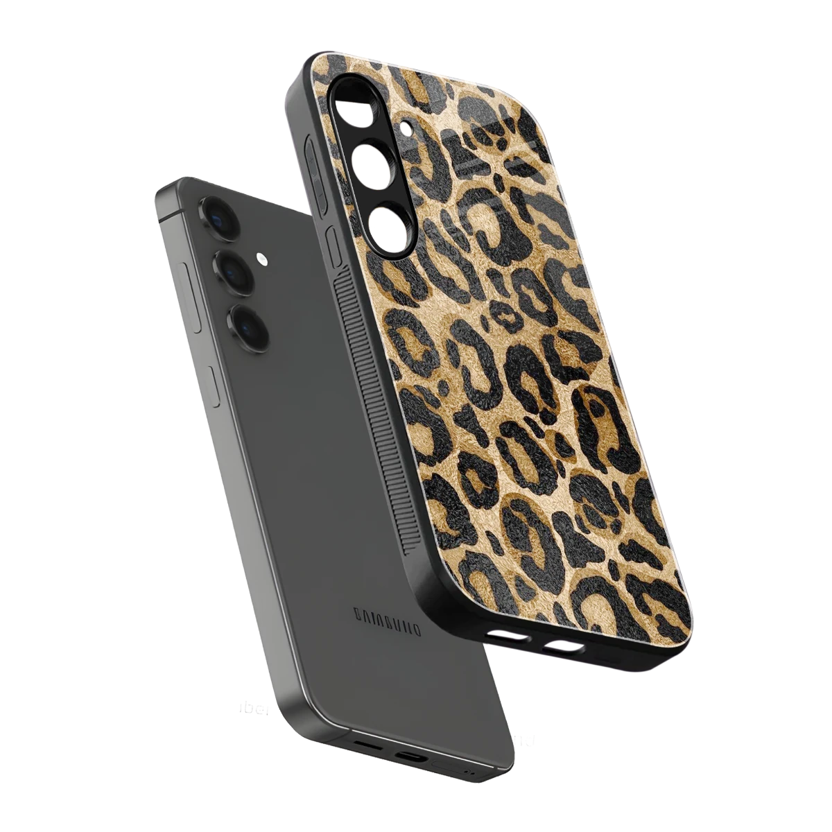 Cheetah Chic sleek samsung galaxy s24 cover with tempered glass back and TPU edges