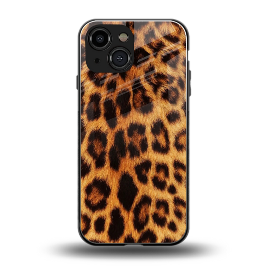 Cheetah Fur back phone cover | glass case for iphone 13 mini
